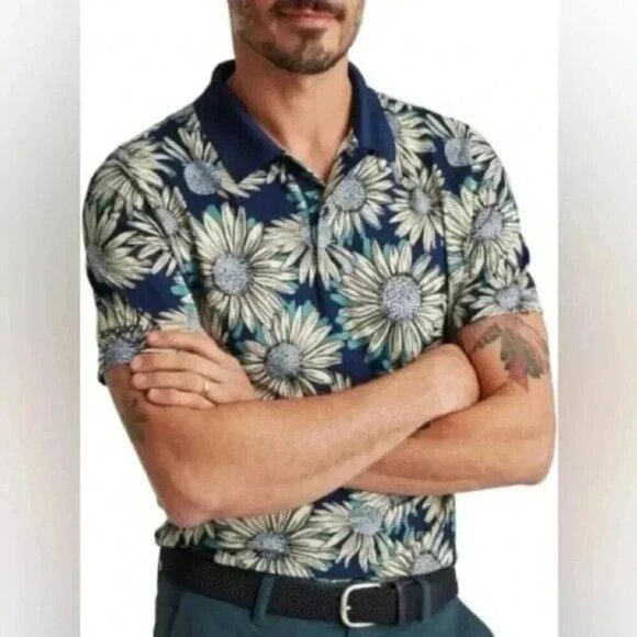 BONOBOS Men’s Golf Polo Shirt Floral Short Sleeve Size Small NIB - Picture 1 of 6